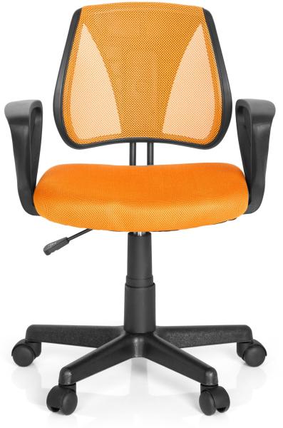 hjh OFFICE 725107 Kinder- und Jugenddrehstuhl KIDDY CD Netzstoff Orange höhenverstellbarer Schreibtischstuhl mit Armlehnen