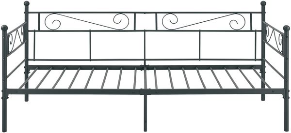 en.casa 'Kerava' Metallbett mit Kaltschaummatratze, Schwarz, 90x200 cm Bild 4