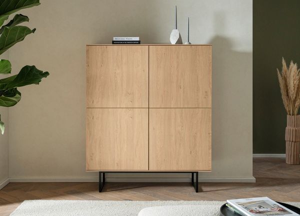 Home affaire Highboard Lund, moderner Schrank, Kommode mit Kufengestell, ausreichend Stauraum, vielseitig einsetzbar, 115 cm breit