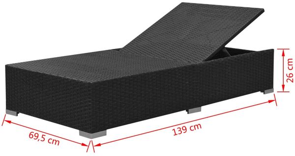 vidaXL 3-tlg. Garten-Lounge-Set mit Auflagen Poly Rattan Schwarz 42748 Bild 9