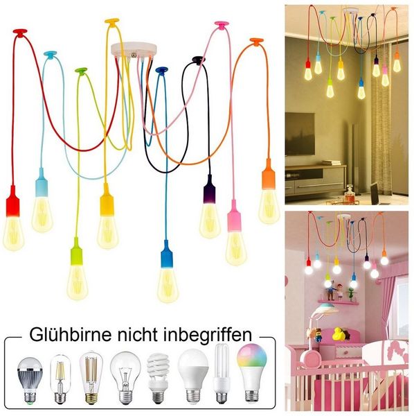 MUPOO Pendelleuchte Industrial Hängelampe,Spinne Pendelleuchte Deckenleuchte, Spinne Lampe Hängend Deckenleuchte,4/6/8/10-Köpfe