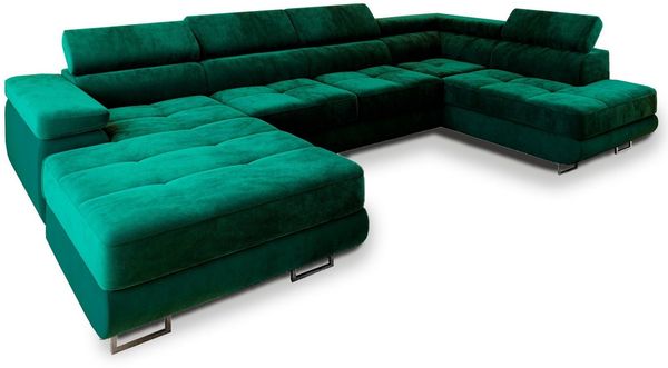 Masseno Ecksofa CASONE mit Schlaffunktion U-Form, Sofa mit Bettkasten