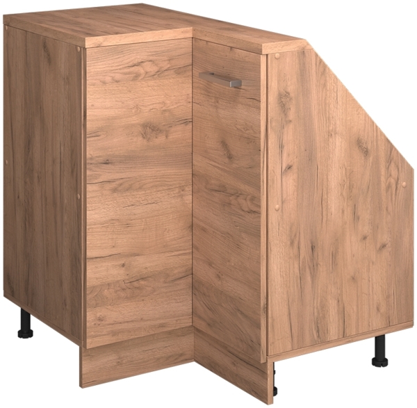 Eck-Küchenschrank für Dachschrägen R-Line Goldkraft Eiche 75.6 cm mit 1 Tür Vicco