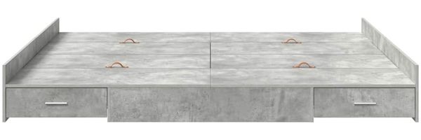vidaXL Aufbewahrungsbettgestell Beton Grau 180 x 200 cm Holzwerkstoff 3335272 Bild 5