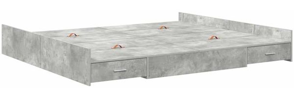 vidaXL Aufbewahrungsbettgestell Beton Grau 180 x 200 cm Holzwerkstoff 3335272 Bild 7