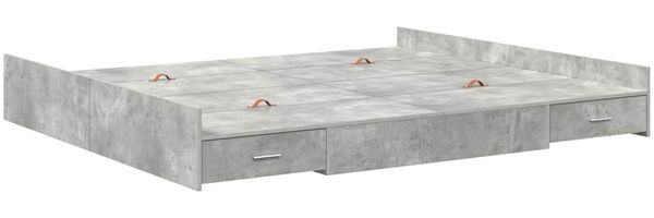 vidaXL Aufbewahrungsbettgestell Beton Grau 180 x 200 cm Holzwerkstoff 3335272 Bild 4