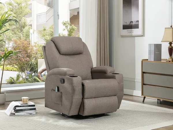 Vente-unique - SILVANO Sessel Stoff Schokoladenbraun - B 95 cm x H 105 cm x L 82 cm
