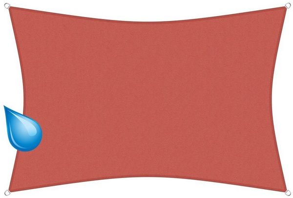 sunprotect 83258 wasserabweisend Sonnensegel Hydro, 3,5 x 4,5 m, Rechteck, wasserabweisend, rost-rot