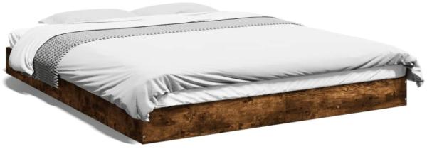 vidaXL Bettgestell ohne Matratze Räuchereiche 160x200 cm Holzwerkstoff 842011