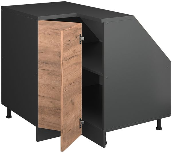 Eck-Küchenschrank für Dachschrägen R-Line Goldkraft Eiche 75.6 cm mit 1 Tür, Schrankkorpus 60 cm Tiefe Vicco Bild 3