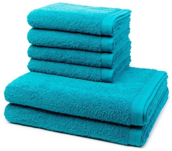 Möve Superwuschel 6 tlg. Frottier-Set - 4 X Handtuch (50 X 100cm), 2 X Duschtuch (80 X 150cm) - 520 g/m2 - Lagoon