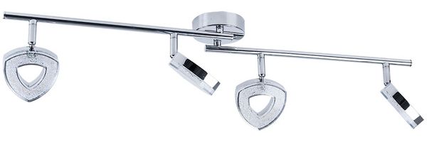 LED Deckenleuchte, silber, Spots verstellbar, L 80 cm