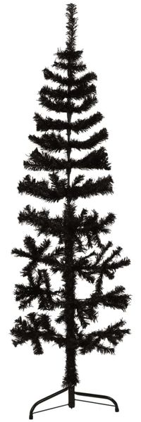vidaXL Künstlicher Halb-Weihnachtsbaum Ständer Schlank Schwarz 150 cm 344575 Bild 2