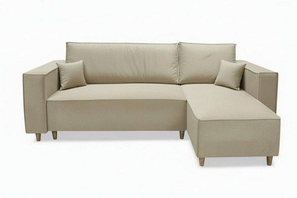 MARPUR Ecksofa RIO, Velourstoff, Bettfunktion und Bettkasten