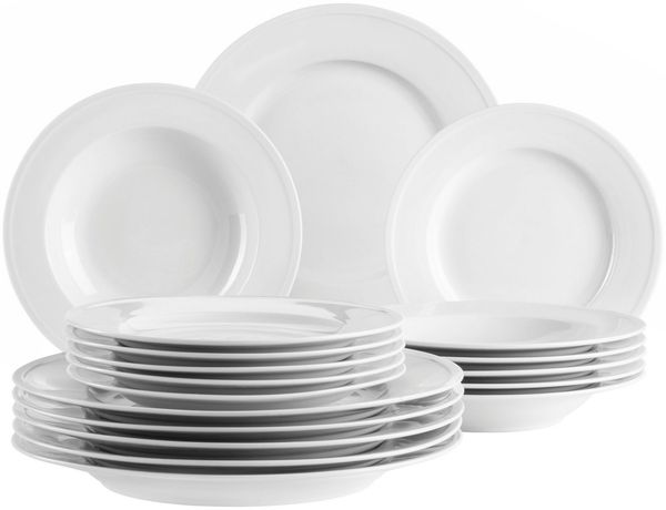 MÄSER Teller-Set ARLONA, Tellerservice, Porzellan (18-tlg), 6 Personen, Porzellan, Teller Set