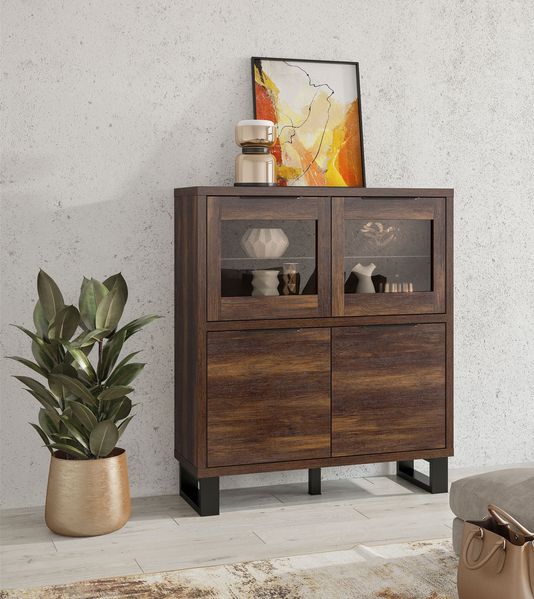 Highboard ""Halle"" Kommode 120cm Wallace Eiche schwarz