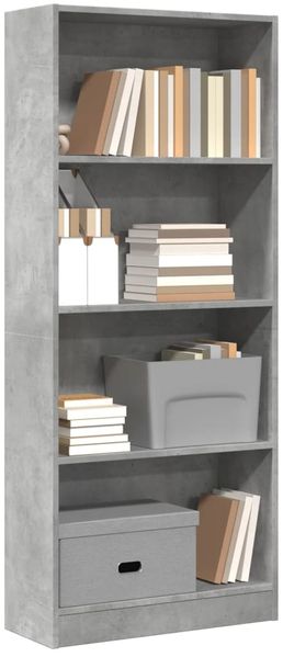 vidaXL Bücherregal Betongrau 60x24x143 cm Holzwerkstoff 857815