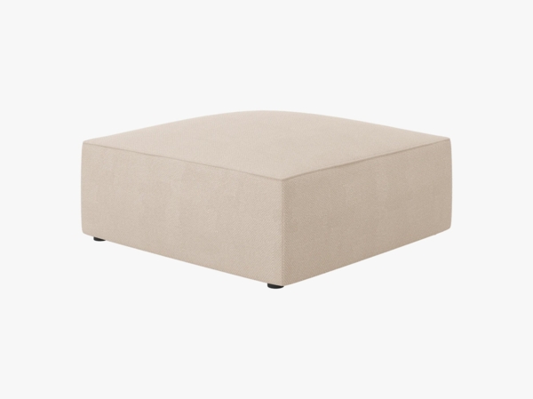Micadoni Hocker Ruby 1-Sitzer Strukturierter Stoff Ottawa Beige