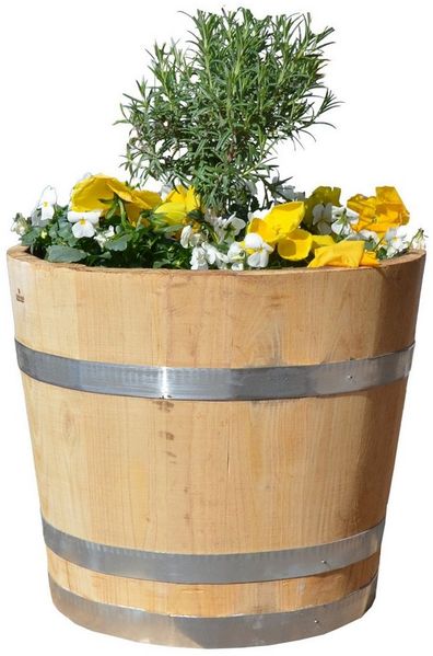 Temesso Pflanzkübel Kübel NATUR, Pflanzkübel aus Kastanienholz, 30 bis 60 cm Durchmesser