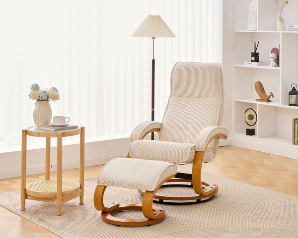 OTTO home Relaxsessel mit Hocker PARIS neu: Cord - OTTO. Verlässliche Qualität. (Set, 2-St, bestehend aus Sessel und Hocker), manuelle Relaxfunktion mit Drehfunktion, neu: Cord-Bezug