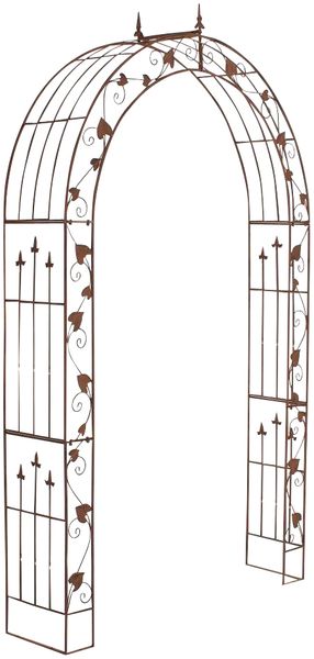 Rosenbogen LÜBECK - 146x35,5x247,5cm, Metall, Antik-Braun | Rankhilfe Rosen Rankgitter Gartendekoration