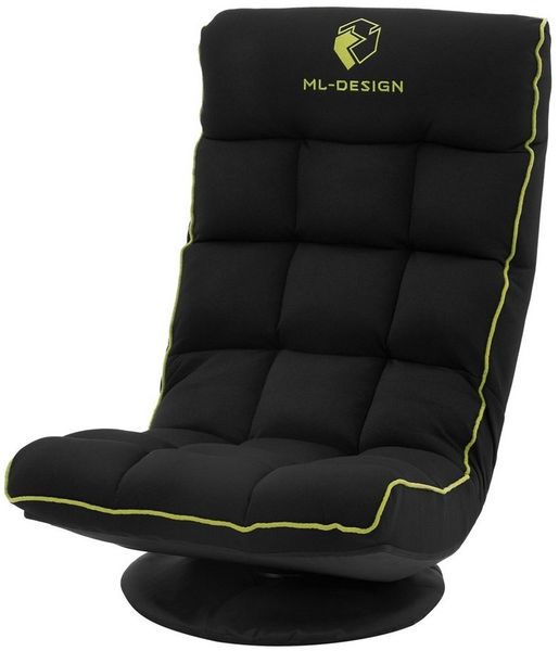 ML-DESIGN Sessel Gaming Bodenstuhl ergonomisch Gaming Sessel 360°drehbar Relaxsessel, Bodensessel Schwarz-Grün verstellbare Rückenlehne klappbar Sessel
