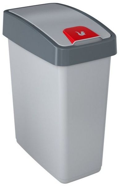 Keeeper 'Magne' Abfalleimer, Kunststoff, Silber / Anthrazit, 25 Liter
