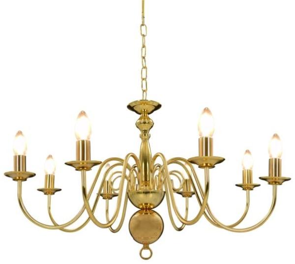 vidaXL Kronleuchter Golden für 8 x E14 Glühbirnen 281619