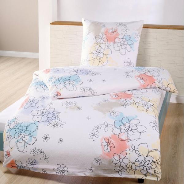 Dyckhoff Bettwäsche Grafikblumen, Frottee, 2 teilig, aus Weichfrottier