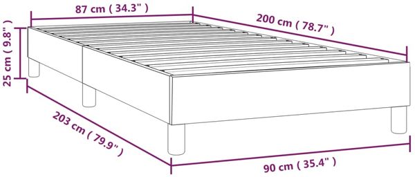 vidaXL Boxspringbettgestell Blau 90x200 cm Stoff 3120490 Bild 9