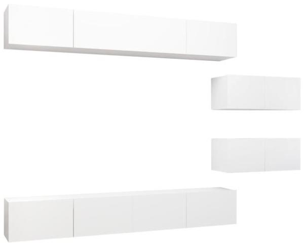 vidaXL 6-tlg. TV-Schrank-Set Weiß Spanplatte [3078728]