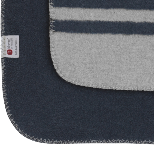 biberna 0837476 Melange Wohndecke 1x 150x200 cm STREIFEN, marine, 1x 150x200 cm Bild 2