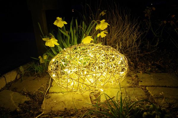 LED-3D-Stein "Galax Stone", Gold, Alu, 30x55 cm