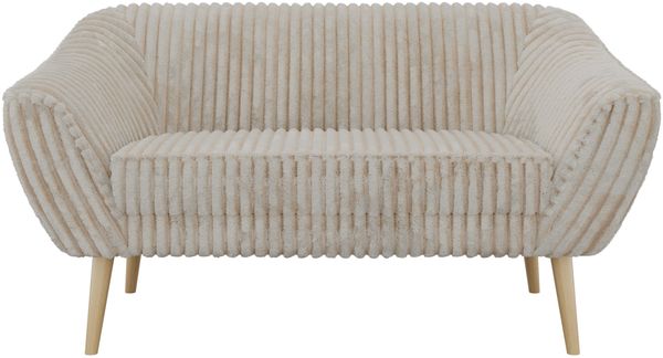 Polstersofa PIRS 2 Skandinavisches Sofa 2-Sitzer, Sofa mit Wellenfederung, Breite 140 cm, Buche Füße Hoher Sitzkomfort - Beige Cord Bild 7