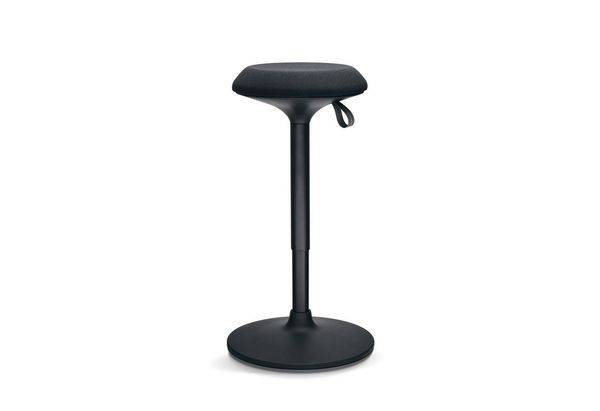 Ergotopia 'Dykó I' Sitz-Stehhocker mit Schwingeffekt, 360° drehbar, höhenverstellbar 57–83 cm, Schwarz