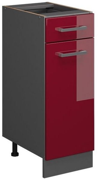 Küchenunterschrank R-Line Rot Hochglanz 30 cm ohne Arbeitsplatte Vicco Bild 5