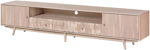TV-Board Akazie 235x40x49 weiß lackiert MOSAYK #219