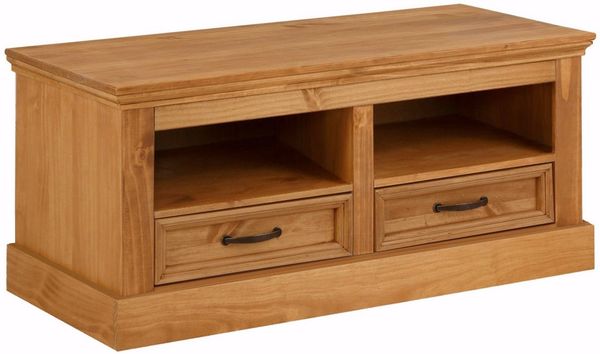 loft24 Schuhbank Selma, Flurbank, Dielenbank, Bank mit 2 Schubladen, Kiefer, Landhaus