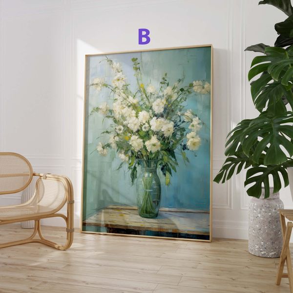 Blumen Poster · Geschenkidee · Moderne Botanische Illustrationen und Farbenfrohe Blütenkunst · Dekoprint ohne Rahmen - B / 40x50 cm