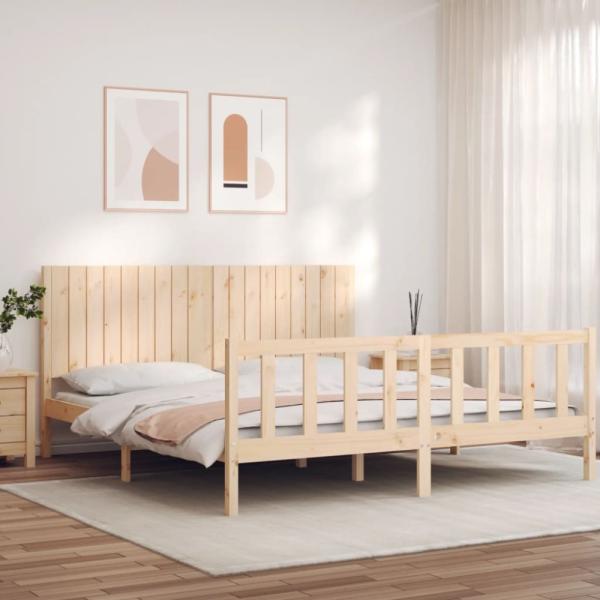 vidaXL Massivholzbett mit Kopfteil 3192961