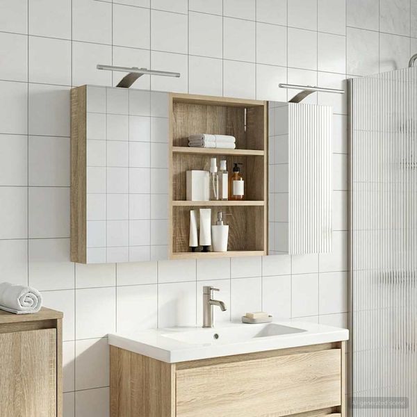 vidaXL Badezimmerschrank-Set 3 pcs 100 x 10,5 x 50 cm Holzwerkstoff 3403690