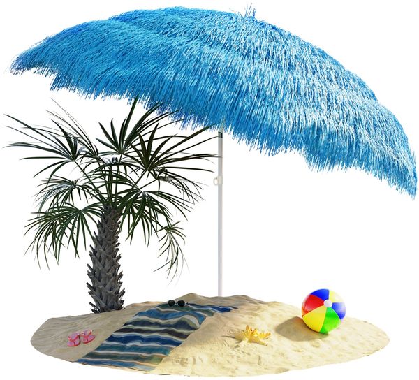 Kingsleeve 'Hawaii' Sonnenschirm, neigbar, UV Schutz 30+, Metall / Polyester blau, Ø 160
