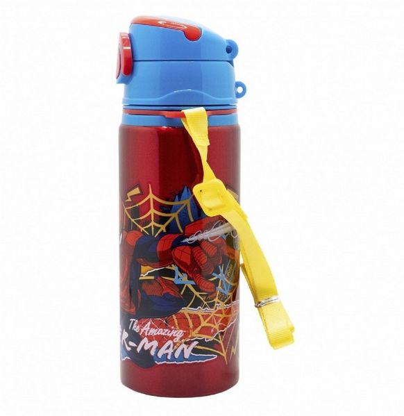 Spiderman Trinkflasche Aluminium Trinkflasche 730 ml mit Strohhalm & Tragegurt