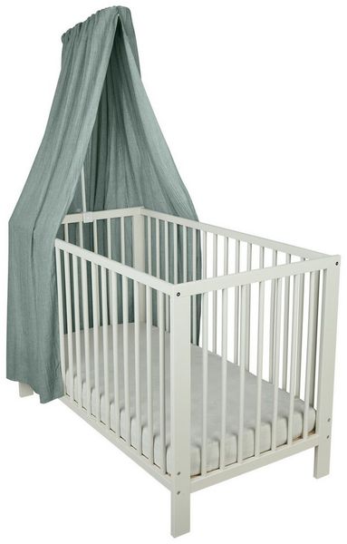 Sterntaler Betthimmel, luftiger Gaze-Stoff, leichter Baby-Betthimmel für Kinderbett, dekorativ und atmungsaktiv, 160×300×0,5 cm, steingrün