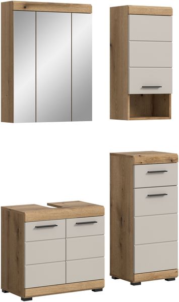 Badezimmer-Set >Scout< in Evoak Oak / Kaschmir - 112x191x34cm (BxHxT)
