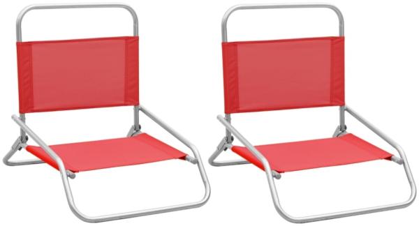 vidaXL Klappbare Strandstühle 2 Stk. Rot Stoff 310367