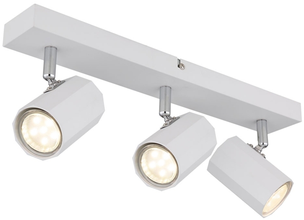 Deckenleuchte, weiß, Strahler verstellbar, L 39 cm