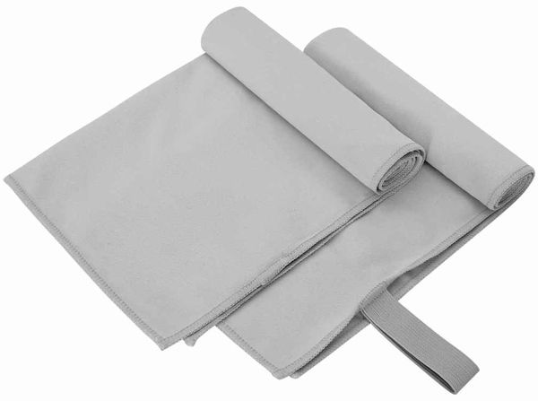vidaXL Sporthandtücher 2 pcs Grau 50 x 30 cm Polyester und Polyamid 42011467