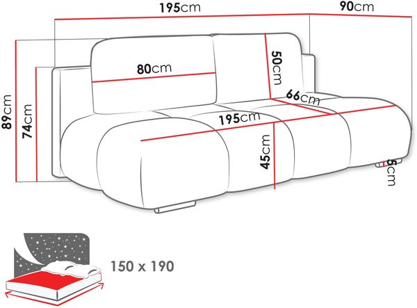Schlafsofa Hegrib Mini (Farbe: Velo 635) Bild 6