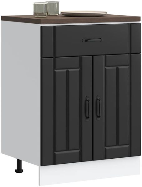 vidaXL Küchen-Unterschrank Lucca Schwarz Holzwerkstoff 853728
